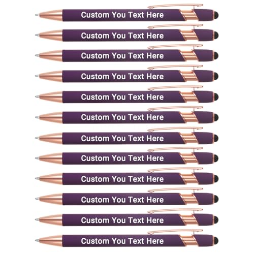 Zoonnis 12 Pcs Personalisierte Kugelschreiber mit Stylus-Tipps für Business Personalisierte Gravierte Stift in Bulk für Frauen Männer mit Namen Text Benutzerdefinierte Stift mit Schwarzer Tinte Zoonnis 12 Pcs Personalisierte Kugelschreiber mit Stylus-Tipps für Business Personalisierte Gravierte Stift in Bulk für Frauen Männer mit Namen Text Benutzerdefinierte Stift mit Schwarzer Tinte von Zoonnis