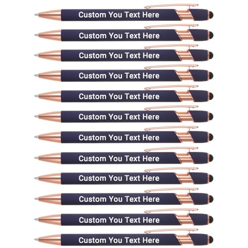 Zoonnis 12 Pcs Personalisierte Kugelschreiber mit Stylus-Tipps für Business Personalisierte Gravierte Stift in Bulk für Frauen Männer mit Namen Text Benutzerdefinierte Stift mit Schwarzer Tinte Zoonnis 12 Pcs Personalisierte Kugelschreiber mit Stylus-Tipps für Business Personalisierte Gravierte Stift in Bulk für Frauen Männer mit Namen Text Benutzerdefinierte Stift mit Schwarzer Tinte von Zoonnis