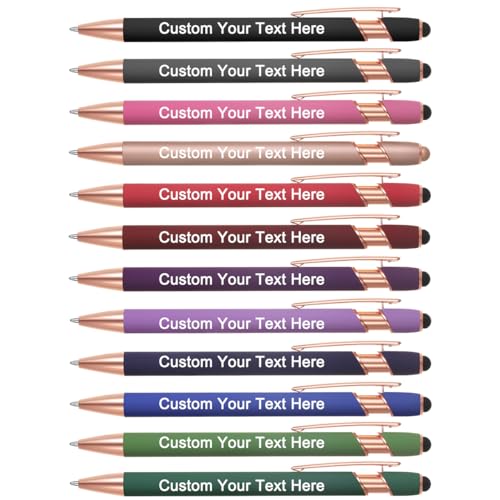 Zoonnis 24 Pcs Personalisierte Kugelschreiber mit Stylus-Tipps für Business Personalisierte Gravierte Stift in Bulk für Frauen Männer mit Namen Text Benutzerdefinierte Stift mit Schwarzer Tinte Zoonnis 24 Pcs Personalisierte Kugelschreiber mit Stylus-Tipps für Business Personalisierte Gravierte Stift in Bulk für Frauen Männer mit Namen Text Benutzerdefinierte Stift mit Schwarzer Tinte von Zoonnis