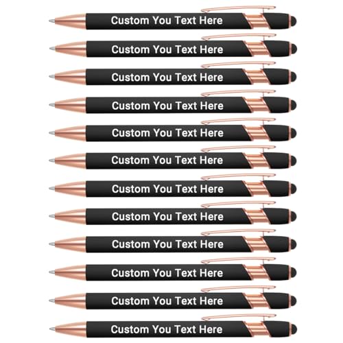 Zoonnis 24 Pcs Personalisierte Kugelschreiber mit Stylus-Tipps für Business Personalisierte Gravierte Stift in Bulk für Frauen Männer mit Namen Text Benutzerdefinierte Stift mit Schwarzer Tinte Zoonnis 24 Pcs Personalisierte Kugelschreiber mit Stylus-Tipps für Business Personalisierte Gravierte Stift in Bulk für Frauen Männer mit Namen Text Benutzerdefinierte Stift mit Schwarzer Tinte von Zoonnis