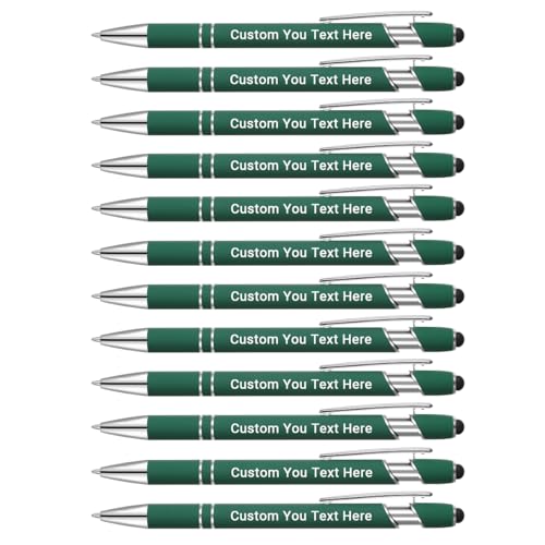 Zoonnis 24 Stück personalisierte Kugelschreiber mit Stylus-Spitzen für Geschäft, personalisierbar, gravierter Stift in Großpackung für Damen und Herren, mit Namentext, personalisierter Stift, Zoonnis 24 Stück personalisierte Kugelschreiber mit Stylus-Spitzen für Geschäft, personalisierbar, gravierter Stift in Großpackung für Damen und Herren, mit Namentext, personalisierter Stift, von Zoonnis