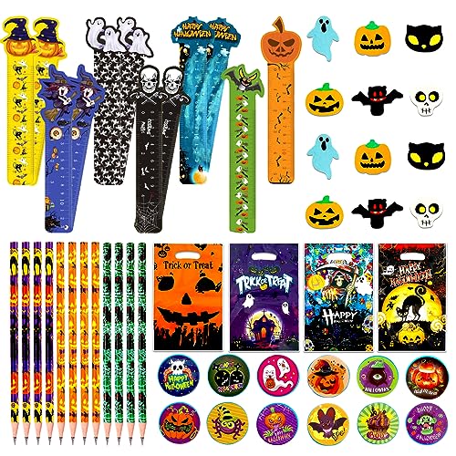 60 Stück Halloween-Schreibwaren-Sets für Kinder,Halloween Partyspielzeug Mitgebsel Kinder Set,inklusive Bleistifte,Lineale,Aufkleber und Radiergummis usw,Halloween Party Mitbringsel für Jungen Mädchen 60 Stück Halloween-Schreibwaren-Sets für Kinder,Halloween Partyspielzeug Mitgebsel Kinder Set,inklusive Bleistifte,Lineale,Aufkleber und Radiergummis usw,Halloween Party Mitbringsel für Jungen Mädchen von Zoonvii
