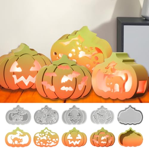 Silikonformen Gießformen Kürbis, 5 Stück Silikonform Kürbis mit Helloween Totenkopf Muster, Silikonform Kürbis Gießformen Silikon, Kürbis Silikon für DIY Halloween Deko Silikonformen Gießformen Kürbis, 5 Stück Silikonform Kürbis mit Helloween Totenkopf Muster, Silikonform Kürbis Gießformen Silikon, Kürbis Silikon für DIY Halloween Deko von Zoonvii