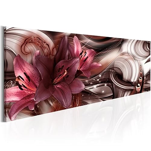 5D Diamond Painting Set für Erwachsene,Rote Lilie DIY 5D Diamant Painting Bilder Diamant Malerei Kristall Stickerei Strass Kreuzstich Kunst Craft für Home Wand Decor Geschenk Round Drill,30x90cm von Zoordar