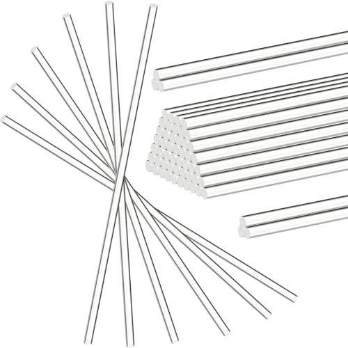 Zopeal 30 Stück 30,5 cm Acryl-Dübelstangen für Bastelarbeiten, Acryl, runde Stäbe, Streifenstäbe, Kuchenaufsatz, Stange für Bastelbedarf (0,3 cm Durchmesser) von Zopeal