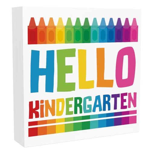 "Welcome Back to School"-Dekoration, Aufschrift "Happy First Day of School", für Klassenzimmer, lustiges Geschenk für Tochter, Sohn, Dekoration, 12,7 x 12,7 cm "Welcome Back to School"-Dekoration, Aufschrift "Happy First Day of School", für Klassenzimmer, lustiges Geschenk für Tochter, Sohn, Dekoration, 12,7 x 12,7 cm von Zopedia