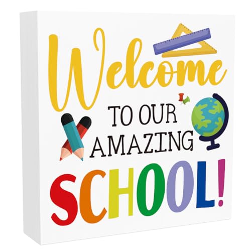 "Welcome Back to School"-Dekoration, Happy First Day of School, Dekoration für Klassenzimmer, lustige Heimschule, Geschenke, "Everyone is Welcome Here", 12,7 x 12,7 cm "Welcome Back to School"-Dekoration, Happy First Day of School, Dekoration für Klassenzimmer, lustige Heimschule, Geschenke, "Everyone is Welcome Here", 12,7 x 12,7 cm von Zopedia