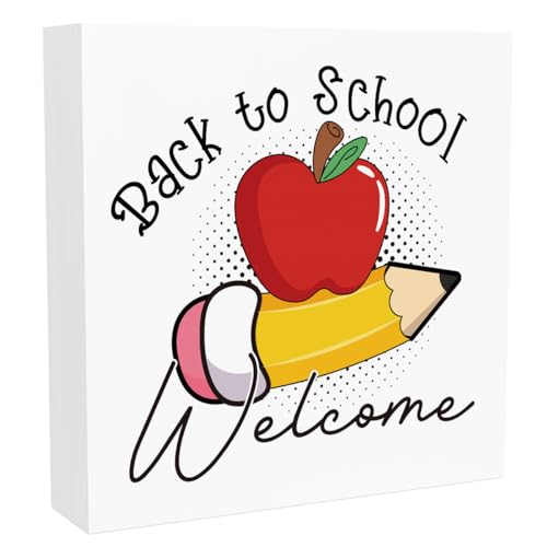 "Welcome Back to School" Dekorationen für Klassenzimmer Happy First Day of School Schild Lustige Heimschule Geschenke für Lehrer Studenten Dekor 12,7 x 12,7 cm "Welcome Back to School" Dekorationen für Klassenzimmer Happy First Day of School Schild Lustige Heimschule Geschenke für Lehrer Studenten Dekor 12,7 x 12,7 cm von Zopedia