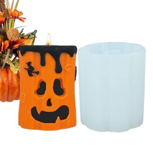 Halloween Kerzen Silikon Form,Halloween Kürbiskerzen Form Säulenkerze | Wiederverwendbare nicht klebende Silikon Gießform für Handarbeit und Basteln in Studio Zuhause und Schule für Erwachsene von Zopoee