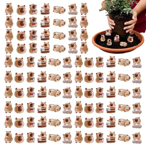 Zopoee Miniaturtiere, Tierfiguren - Kleine Capybara -Puppen -Set -Figuren, um 100x | Kreative Nagelkunstzubehör Capybara Dekorationen Charme für Frauen Mädchen Zopoee Miniaturtiere, Tierfiguren - Kleine Capybara -Puppen -Set -Figuren, um 100x | Kreative Nagelkunstzubehör Capybara Dekorationen Charme für Frauen Mädchen von Zopoee