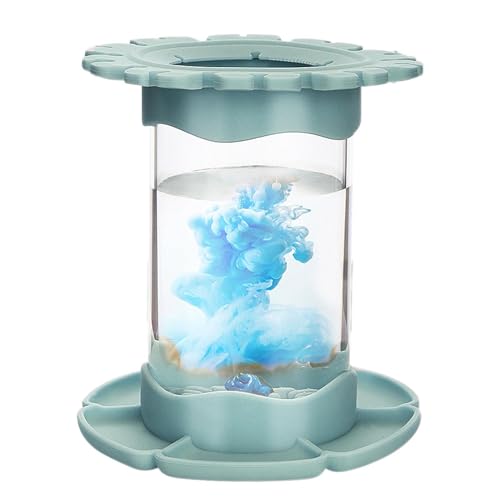Zopoee Silikon Pinselhalter Pinselbecher Spülbecher Malen, Pinselreiniger Mit Palette Und Pinselhalter, Tragbarer Transparenter Eimer, Multifunktionaler Shabupinselhalter Für Kinderklassenzimmer von Zopoee