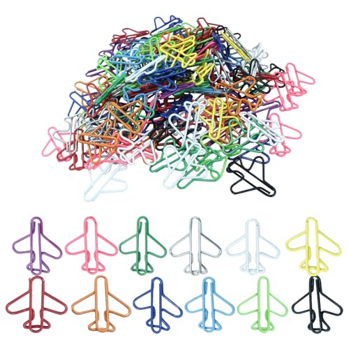 Zorfeter Büroklammern in Flugzeugform, lustige niedliche Büroklammern, 12 Farben, kreative Lesezeichen-Clips für lustige Bürobedarf/College-Geschenke, 120 Stück Zorfeter Büroklammern in Flugzeugform, lustige niedliche Büroklammern, 12 Farben, kreative Lesezeichen-Clips für lustige Bürobedarf/College-Geschenke, 120 Stück von Zorfeter