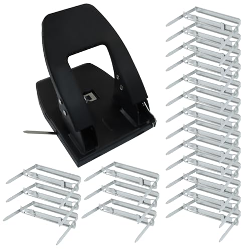 Zorfeter Robuster 2-Loch-Stanzer mit 100 Papierverschlüssen, Metall-Aktenverschlüsse, gepolsterter Griff, 30 Blatt Kapazität für Papierordner/Ordner Zorfeter Robuster 2-Loch-Stanzer mit 100 Papierverschlüssen, Metall-Aktenverschlüsse, gepolsterter Griff, 30 Blatt Kapazität für Papierordner/Ordner von Zorfeter