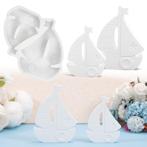 Silikonformen Gießformen Sommer - Gießformen Silikon Für Kerzen & Gips DIY Sommer-Segelboot-Dekorationen Und Bastelarbeiten 2 Kombinationen von Zoruam