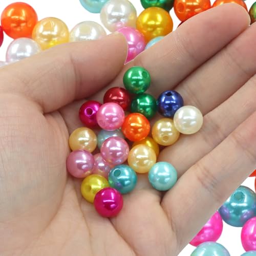 Zorveiio 200 Stück Perlen, 10 mm, runde Perlen mit Loch, lose Perlen, DIY-Schmuckherstellung, Zubehör für Armbänder / Halsketten Zorveiio 200 Stück Perlen, 10 mm, runde Perlen mit Loch, lose Perlen, DIY-Schmuckherstellung, Zubehör für Armbänder / Halsketten von Zorveiio