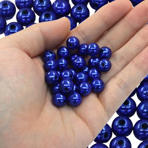 Zorveiio 200 Stück königsblaue Perlen, 10 mm, runde Perlen mit Loch, lose Perlen, DIY-Schmuckherstellung, Zubehör für Armbänder / Halsketten Zorveiio 200 Stück königsblaue Perlen, 10 mm, runde Perlen mit Loch, lose Perlen, DIY-Schmuckherstellung, Zubehör für Armbänder / Halsketten von Zorveiio