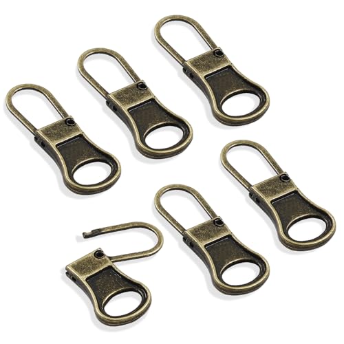 Zorveiio Reißverschluss-Zuglaschen, Antik-Bronze, 1 mm dick, abnehmbare Reißverschluss-Zuglaschen, Metall-Reißverschluss-Griff für Jeans, Hosen, Rucksäcke, Stiefel, 6 Stück Zorveiio Reißverschluss-Zuglaschen, Antik-Bronze, 1 mm dick, abnehmbare Reißverschluss-Zuglaschen, Metall-Reißverschluss-Griff für Jeans, Hosen, Rucksäcke, Stiefel, 6 Stück von Zorveiio