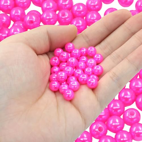 Zorveiio Rosafarbene Perlen, 8 mm, runde Perlen mit Loch, lose Perlen, DIY-Schmuckherstellung, Zubehör für Armbänder / Halsketten, 500 Stück Zorveiio Rosafarbene Perlen, 8 mm, runde Perlen mit Loch, lose Perlen, DIY-Schmuckherstellung, Zubehör für Armbänder / Halsketten, 500 Stück von Zorveiio