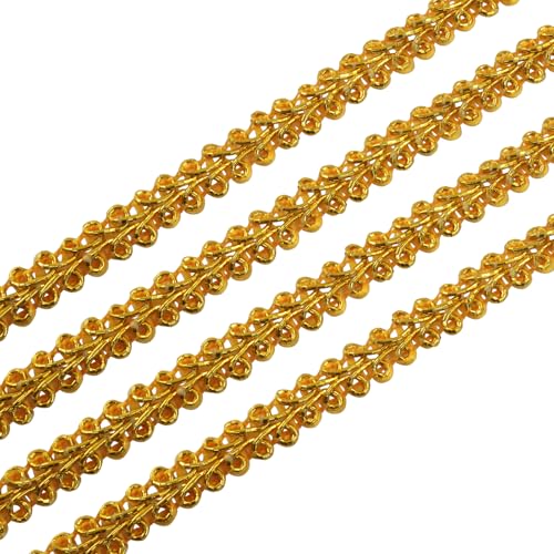 Zorveiio Spitzenborte mit Blumenmuster, goldfarben, 8 mm breit, geflochten, für Hochzeit, Kostüm, Schmuck, Basteln, Nähen, 22,7 m Zorveiio Spitzenborte mit Blumenmuster, goldfarben, 8 mm breit, geflochten, für Hochzeit, Kostüm, Schmuck, Basteln, Nähen, 22,7 m von Zorveiio