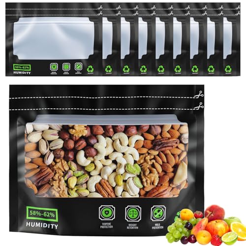 Zosenyer 10 Stück Dry Ferm Bag, Wiederverwendbare Terploc Grove Bags 30g, Luftdichte Aufbewahrungsbeutel mit Integrierter Feuchtigkeitskontrolle 58-62% für die Fermentation und Lagerung von Kräutern von Zosenyer