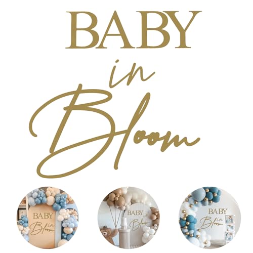 Baby in Bloom Babyparty-Dekorationen Schild – elegante Wanddekoration für Babypartys – Raten Sie das Geschlecht, Mädchen oder Junge – Schwangerschaftsfeier Dekor von ZouYee