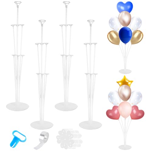 Zouboto Wiederverwendbares Ballonständer-Set, transparent, 70 cm Höhe, Tischdekoration, für Geburtstag, Hochzeit, Dekoration, langlebig, Party-Ballon-Display für Veranstaltungen und Zuhause, 4 Sets Zouboto Wiederverwendbares Ballonständer-Set, transparent, 70 cm Höhe, Tischdekoration, für Geburtstag, Hochzeit, Dekoration, langlebig, Party-Ballon-Display für Veranstaltungen und Zuhause, 4 Sets von Zouboto
