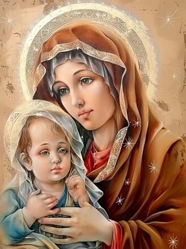 Diamond Painting Erwachsene Religion, 5D Diamant Painting Bilder Unsere Dame Diamond Painting Set, Diamond Painting Kinder DIY Crystal Art Malerei für Zimmer Deko Wohnzimmer Geschenke 20x30cm Z-192 von Zoulile