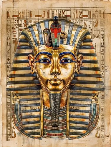 Diamond Painting ägypten Pharao, Diamond Painting Erwachsene, DIY Eckige Diamant Painting ägypten, Mosaikherstellung - Bastelset Erwachsene, Diamond Painting Als Geschenk HeimDekoation, 40x50 cm J-8 von Zoulile