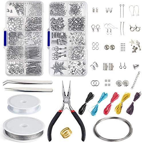 Schmuckherstellung Set, Schmuck Reparatur Kit, Schmuck Basteln Zubehör mit Zange, Pinzette, Silber Zubehör und Draht,für Schmuckherstellung Reparatur DIY Bastelbedarf Schmuckherstellung Set, Schmuck Reparatur Kit, Schmuck Basteln Zubehör mit Zange, Pinzette, Silber Zubehör und Draht,für Schmuckherstellung Reparatur DIY Bastelbedarf von Zoutpy