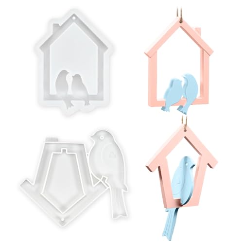 2 Stück Silikonformen Gießformen Vogel Häuser, Silikonform Frühling Silikonform Vogel Gießformen Silikon Haus, Gießform Vogel Haus Anhänger, Silikonformen Frühling für DIY-Projekte 2 Stück Silikonformen Gießformen Vogel Häuser, Silikonform Frühling Silikonform Vogel Gießformen Silikon Haus, Gießform Vogel Haus Anhänger, Silikonformen Frühling für DIY-Projekte von Zouwel