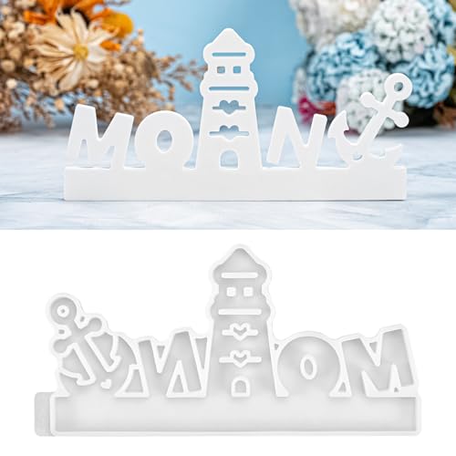 Maritime Leuchtturm Silikonform, Kerzenhalter Gießform für DIY Handwerk, ohne Kerzenständer (A) von Zouwel