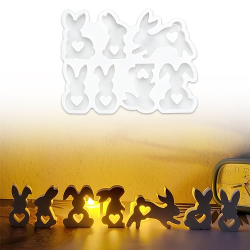 Silikonformen Gießformen, Silikonform Ostern Hase, 3D Silikonformen Gießformen Ostern Hase, Gießform Ostern Hase, Silikon Gießform Ostern Hase for Gips, Sojawachs, Kerzen, Handwerk (B) von Zouwel