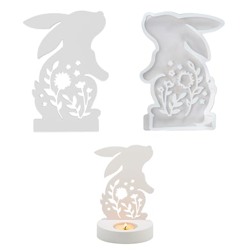 Silikonformen Gießformen, Silikonform Ostern Hase, 3D Silikonformen Gießformen Ostern Hase, Gießform Ostern Hase, Silikon Gießform Ostern Hase for Gips, Sojawachs, Kerzen, Handwerk (C) von Zouwel