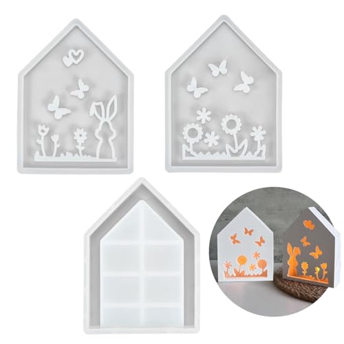 Zouwel Silikonformen Gießformen Frühling Giessform Ostern, 3 Stück Silikonform Frühling Ostern, Silikonform Haus Schmetterling Hase Gießformen Silikon für Kerzenhalter Handwerk Zouwel Silikonformen Gießformen Frühling Giessform Ostern, 3 Stück Silikonform Frühling Ostern, Silikonform Haus Schmetterling Hase Gießformen Silikon für Kerzenhalter Handwerk von Zouwel