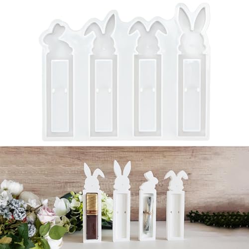 Zouwel Silikonformen Gießformen Ostern Hase, Silikonform Frühling Gießform mit Herz, Gießformen Silikon Frühling, Giessform Osterhase Zum Gießen für Giessformen Dekoration (Silikonform C) von Zouwel
