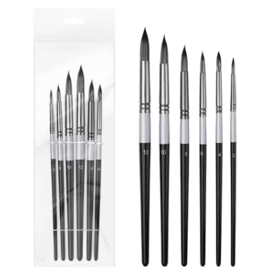 Aquarellpinsel, 6 Stück Runde Spitze Professionelle Aquarellpinsel Runde Spitze Künstler Malerei Pinsel Set Modell Kunst Pinsel Künstler Pinsel für Anfänger und Profis Aquarellpinsel, 6 Stück Runde Spitze Professionelle Aquarellpinsel Runde Spitze Künstler Malerei Pinsel Set Modell Kunst Pinsel Künstler Pinsel für Anfänger und Profis von Zovator
