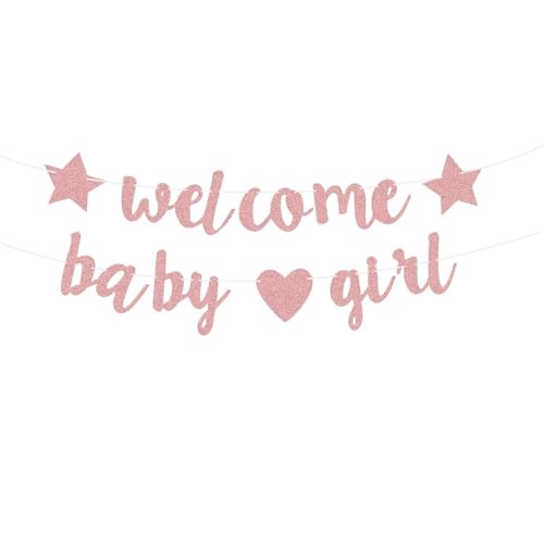 Babyparty Party Dekoration, Willkommen Baby Mädchen Banner Glitzer Willkommen Baby Dekorationen für Mädchen Neugeborene Geburtstag Party Hängende Dekorationen Party Supplies Babyparty Party Dekoration, Willkommen Baby Mädchen Banner Glitzer Willkommen Baby Dekorationen für Mädchen Neugeborene Geburtstag Party Hängende Dekorationen Party Supplies von Zovator