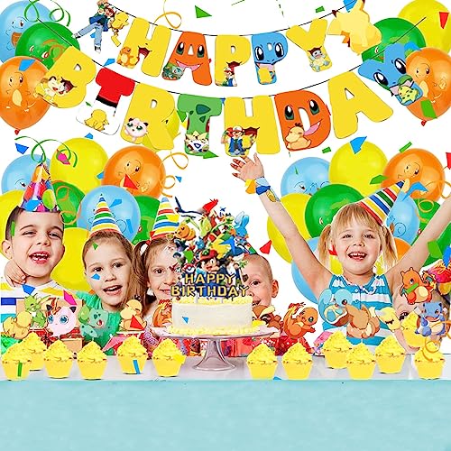 Zoxopoai 51 Stück Kindergeburtstag Luftballons Deko, Kindergeburtstag Party Set, Happy Birthday Banner, Ballon für Kinder Geburtstag Party Deko Jungen Mädchen von Zoxopoai
