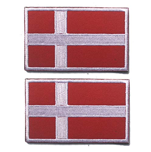 2 x Aufnäher mit Weltnationalflagge, taktisches Moral Patch-Set, HZ5, Dänemark, Medium von ZoyHouse