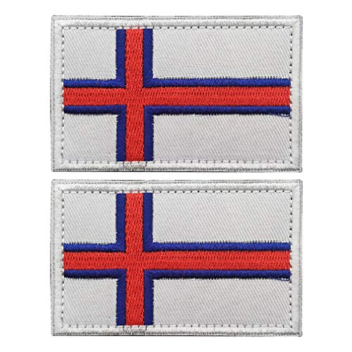 2 x Aufnäher mit Weltnationalflagge, taktisches Moral Patch-Set, HZ5, Die Färöer-Inseln, Medium von ZoyHouse