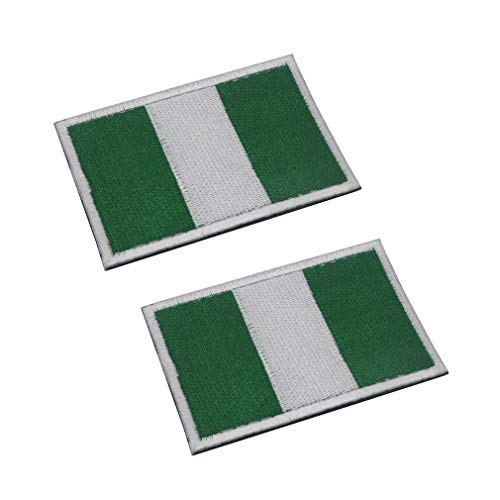 2 x Aufnäher mit Weltnationalflagge, taktisches Moral Patch-Set, HZ5, Nigeria von ZoyHouse