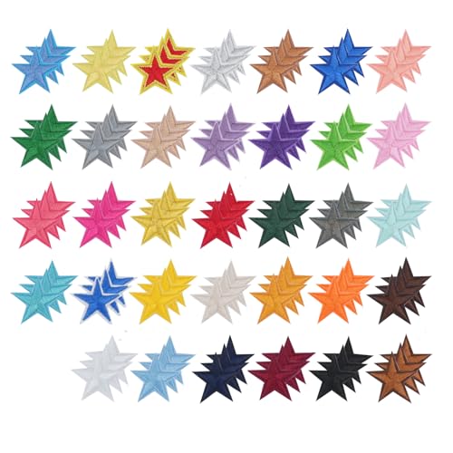 Zoyiancy 102 Stück Sterne Patches zum Aufbügeln, Flicken Mini Bügelbilder, Bestickte Kleidung Aufnäher für Hut, Jeans, Jacken, Rucksäcke, Kleidung, Rucksäcke, Hüte von Zoyiancy