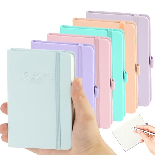 Zoyiancy A6 Mini Notizbuch 6 Stück Taschen-Notizbücher, Kleines Notizblock mit 200 Seiten zum Schreiben für Schule, Heim,Geschäft und Büro, Hardcover-Tagebuch zur Notiznahme und zur Erinnerung von Zoyiancy