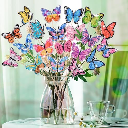Zoyomax 20 Stück Diamond Painting Schmetterling, Diamond Painting Kinder Erwachsene, Craft Buddy Schmetterling Für Draußen Und Drinnen Balkon Deko Zoyomax 20 Stück Diamond Painting Schmetterling, Diamond Painting Kinder Erwachsene, Craft Buddy Schmetterling Für Draußen Und Drinnen Balkon Deko von Zoyomax