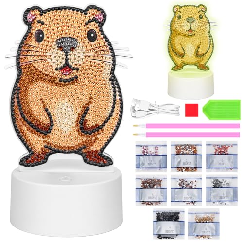 Zoyomax Diamond Painting Nachtlicht, Geschenke Für Mädchen 5 6 7 8 9 10 Jahre, 3D Kreative Diamond Painting Lampe Capybara, Weihnachten Spielzeug Geschenk Für Kinder Ab 6-12 Jahre Zoyomax Diamond Painting Nachtlicht, Geschenke Für Mädchen 5 6 7 8 9 10 Jahre, 3D Kreative Diamond Painting Lampe Capybara, Weihnachten Spielzeug Geschenk Für Kinder Ab 6-12 Jahre von Zoyomax