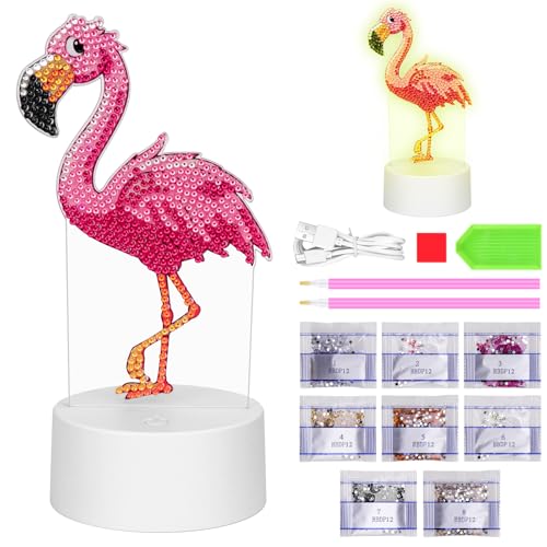 Zoyomax Diamond Painting Nachtlicht, Geschenke Für Mädchen 5 6 7 8 9 10 Jahre, 3D Kreative Diamond Painting Lampe Flamingo, Weihnachten Spielzeug Geschenk Für Kinder Ab 6-12 Jahre Zoyomax Diamond Painting Nachtlicht, Geschenke Für Mädchen 5 6 7 8 9 10 Jahre, 3D Kreative Diamond Painting Lampe Flamingo, Weihnachten Spielzeug Geschenk Für Kinder Ab 6-12 Jahre von Zoyomax