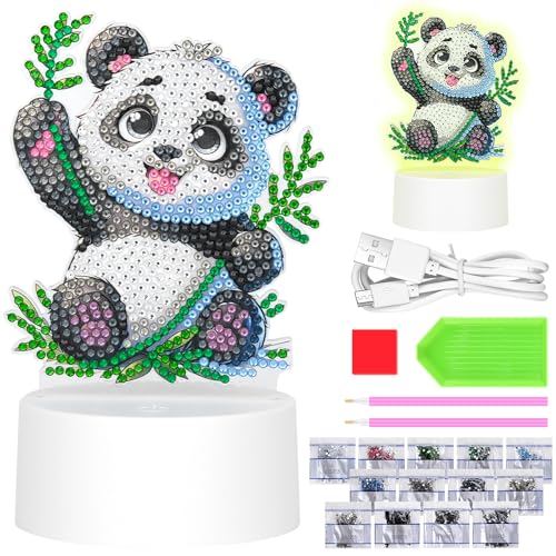 Zoyomax Diamond Painting Nachtlicht, Geschenke Für Mädchen 5 6 7 8 9 10 Jahre, 3D Kreative Diamond Painting Lampe Panda, Weihnachten Spielzeug Geschenk Für Kinder Ab 6-12 Jahre Zoyomax Diamond Painting Nachtlicht, Geschenke Für Mädchen 5 6 7 8 9 10 Jahre, 3D Kreative Diamond Painting Lampe Panda, Weihnachten Spielzeug Geschenk Für Kinder Ab 6-12 Jahre von Zoyomax