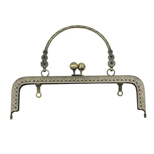 Metall Taschenrahmen 18CM/20CM Retro Geldbörse Verschluss Rahmen Tasche Kuss Schließe Schloss Metall Geldbörse Rahmen Schnalle for DIY Handwerk geldbörse Tasche Machen Tasche Teile tasche(Bronze-20cm) von Zpengtai