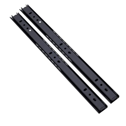 Schubladenschienen Schubladenführungsschiene, schwarz, verdickt, zweiteilig, 8- bis 20-Zoll-Kugelführung, Schubladenführung, Möbelbeschläge Schubladenschiene(Black-8 inch-20cm) von Zpengtai