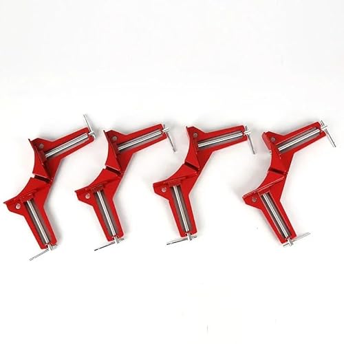 Winkelspanner 1 stück/4 stücke 90 Grad Rechte Ecke Klemme Holzbearbeitung Bild Rahmen Glas Leuchte Carpenter Hand Werkzeug Grad(Red-4pc) von Zpengtai